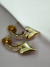 Elegant gold-toned heart-shaped earrings